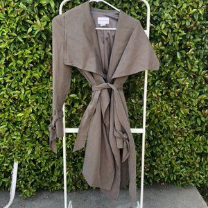 Club Monaco Olive Green Wrap Trench Coat